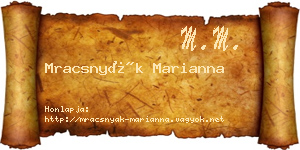 Mracsnyák Marianna névjegykártya